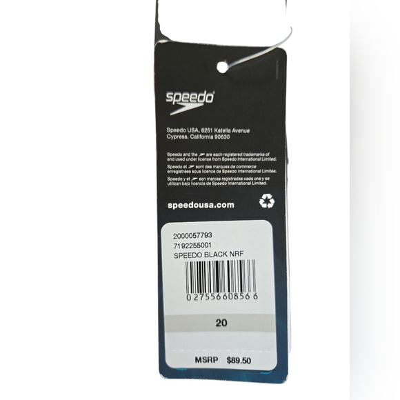 NWT Speedo Endurance Black& White Striped Women's Swimsuit ~Petite Size 20(00) - Picture 5 of 6